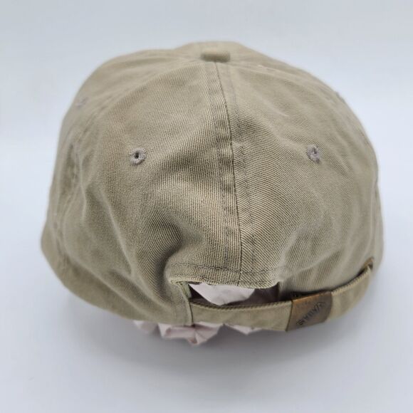 VINTAGE Compass Bank Shiva Hat Beige Cotton Strap Back Baseball Cap Dad Hat - Picture 3 of 6